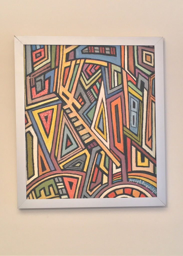 Silver framed Oil painting "Bird Kingdom" by Joseph Amedokpo | Contemp ...