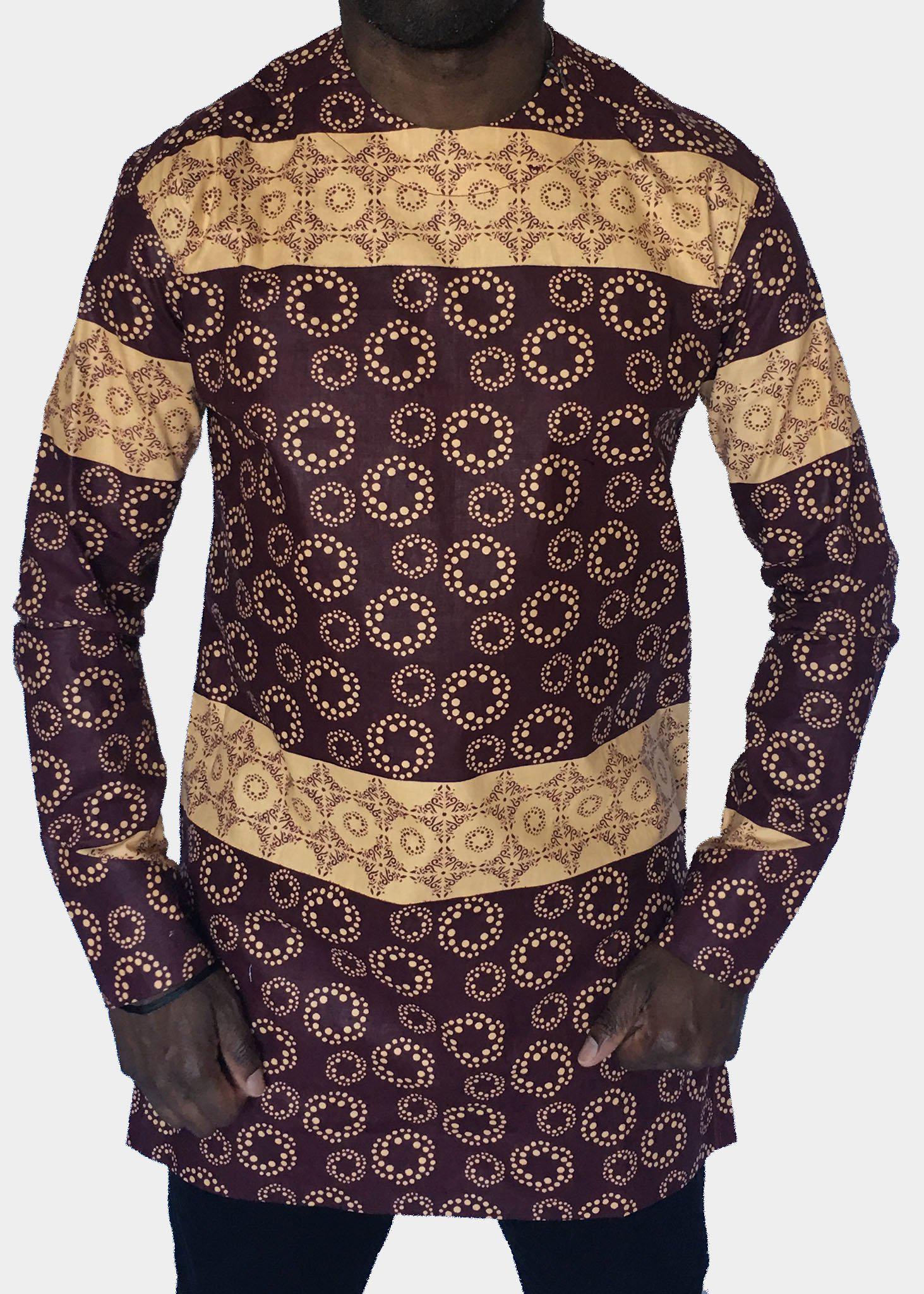 Gold and Red Long Sleeve African Print Tunic | Contemporary and Colorf Contemporary and Colorful Ensemble, African apparel and accessories Gold and Red Long Sleeve African Print Tunic | Contemporary and Colorf Contemporary and Colorful Ensemble, African apparel and accessories