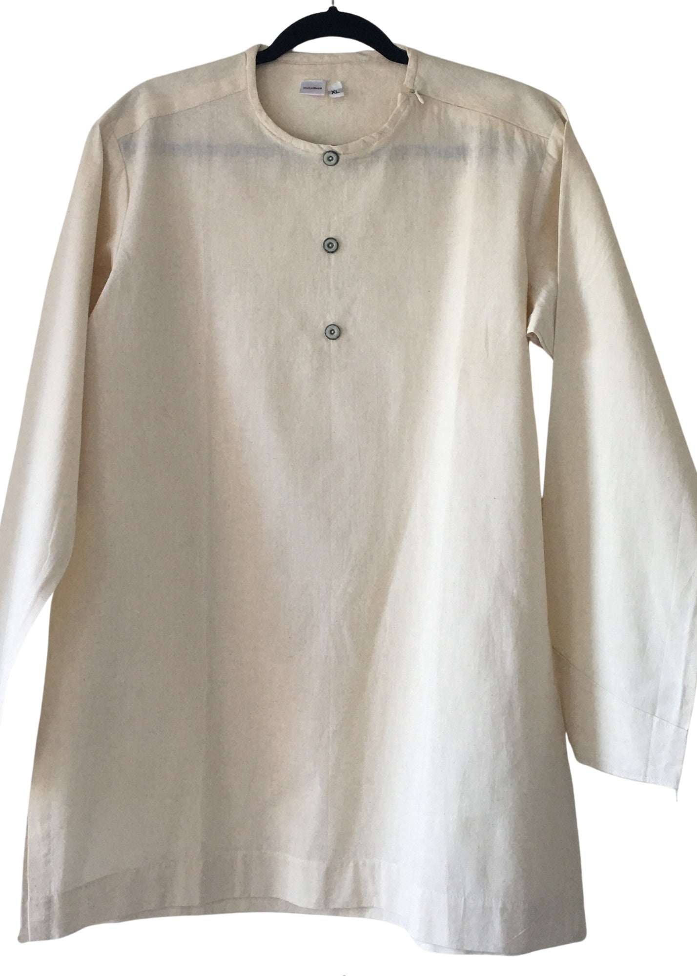 Beige Long Sleeve Calico fabric Tunic | Contemporary and Colorful Ensemble