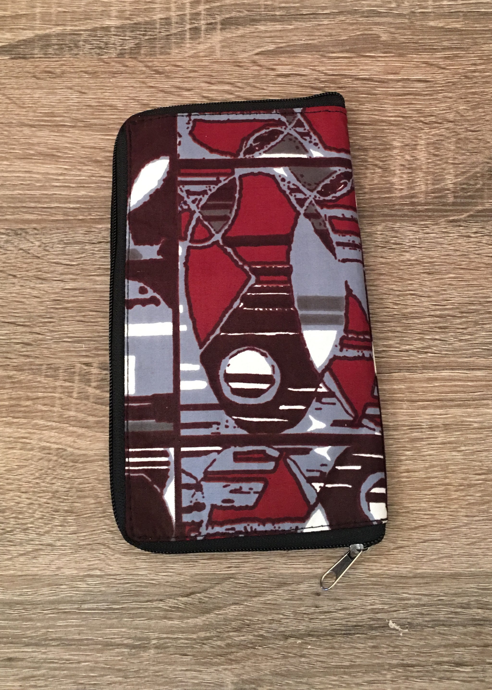 Foldable Tote Bag Burgundy and blue -Contemporary and Colorful Ensemble-African apparel and accessories