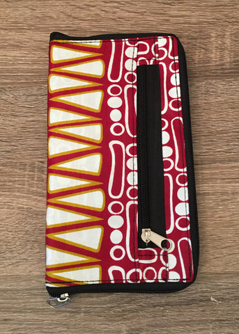 Foldable Tote Bag Yellow Red -Contemporary and Colorful Ensemble-African apparel and accessories