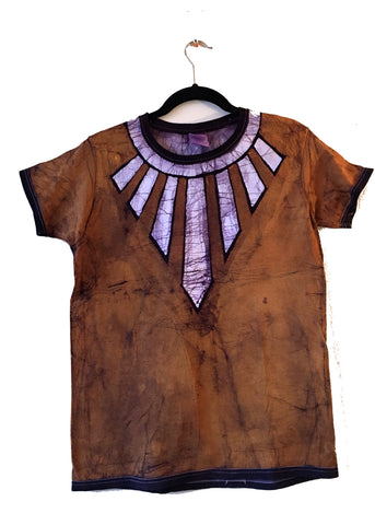 Gold and White Fitted  T-shirt with Black Panther Inspiration -Contemporary and Colorful Ensemble-African apparel and accessories