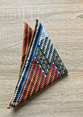 Pocket Square African Print -Contemporary and Colorful Ensemble-African apparel and accessories