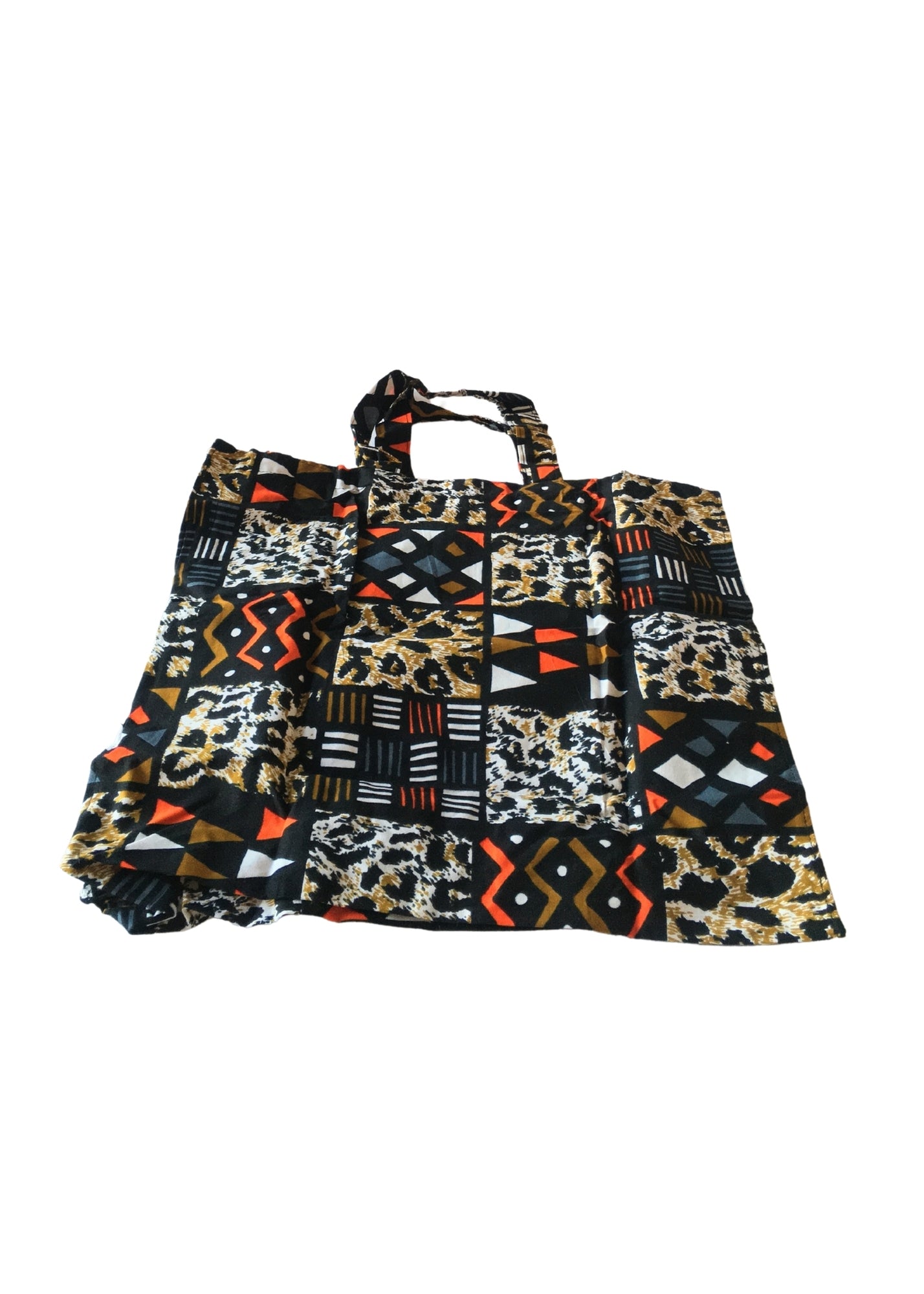 Foldable Tote Bag Multi Color -Contemporary and Colorful Ensemble-African apparel and accessories