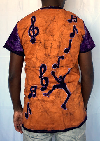 Joy Dancers Short Sleeves Batik T-Shirt -Contemporary and Colorful Ensemble-African apparel and accessories