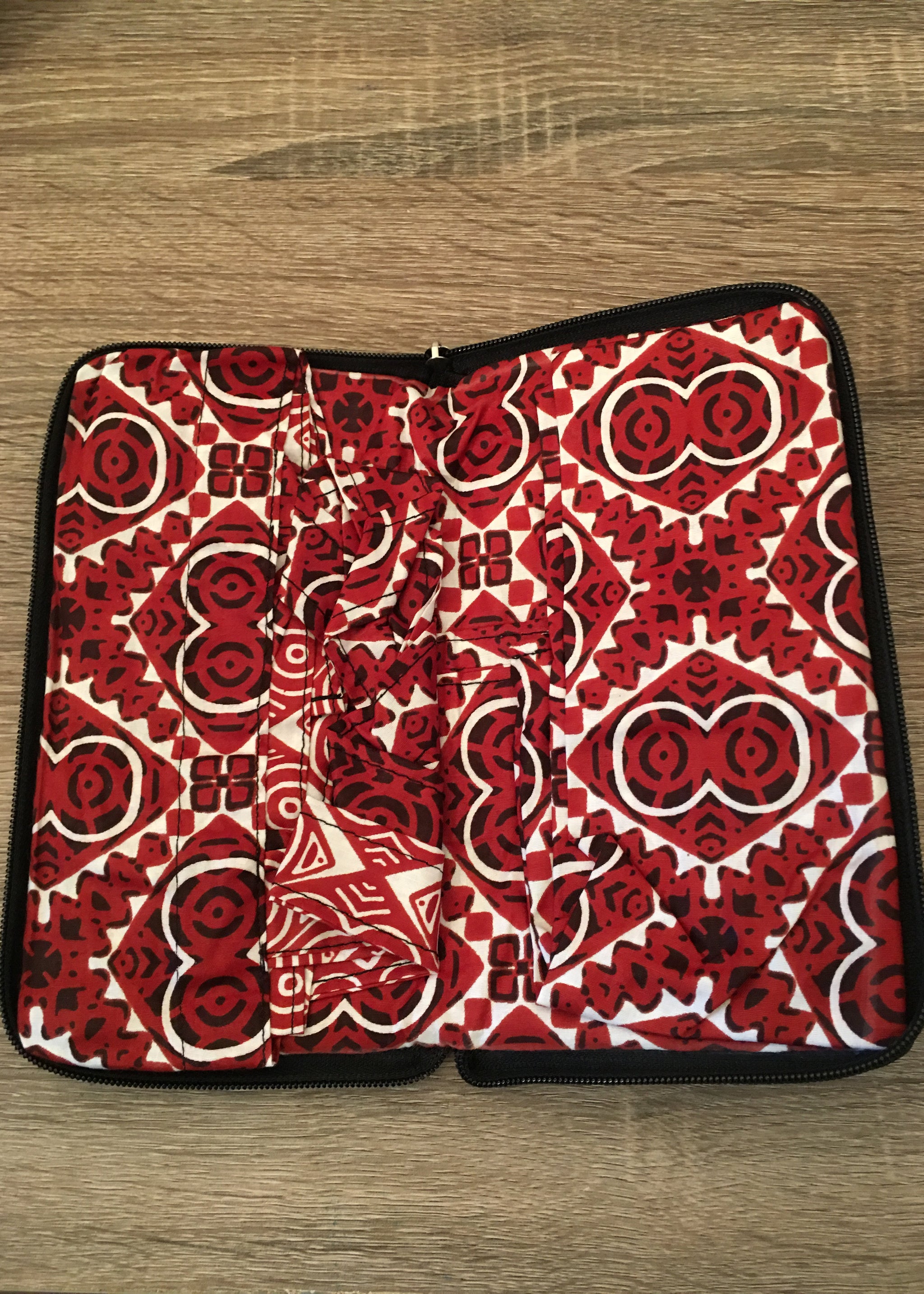 Foldable Tote Bag Red and White -Contemporary and Colorful Ensemble-African apparel and accessories